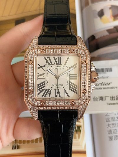 TW Factory Cartier 2824 Movement 42MM Square Black Bracelet Sapphire Glass Men Watch